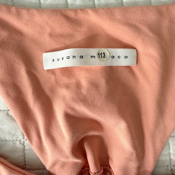 Susana Monaco Peach Tank Top S Back Cutout Nylon/Spandex Blend Made In USA - Picture 3 of 7